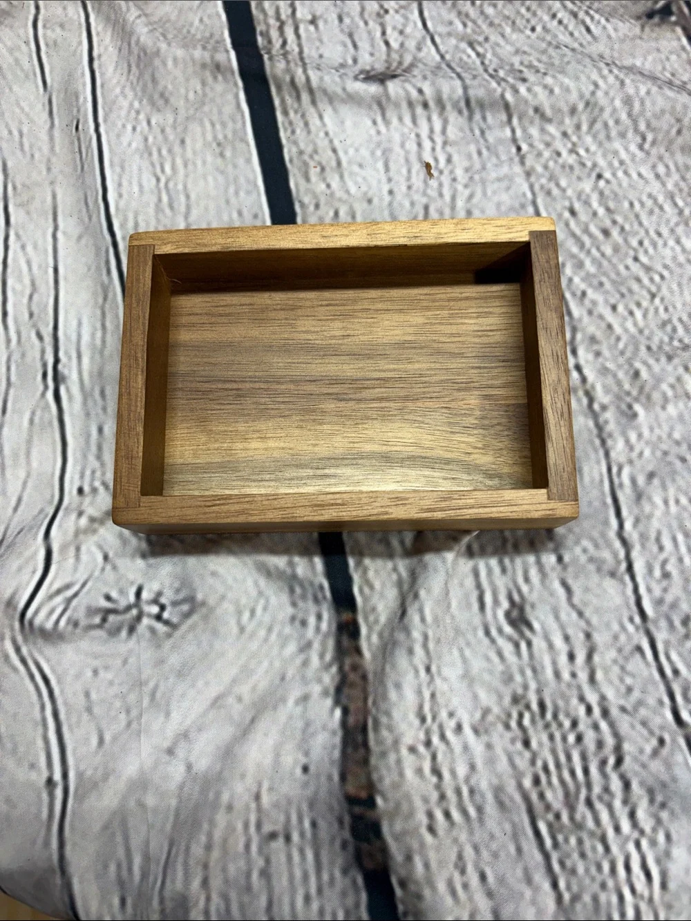 Wood-Effect Bathroom Accessory Set in Brown Wood - 4 Piece